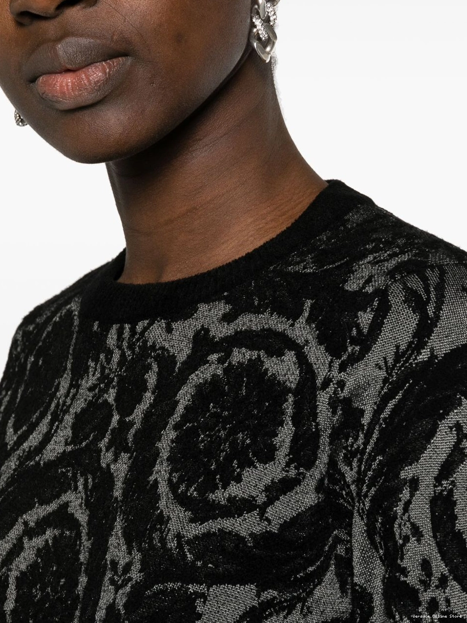 Affordable Women jumper Barocco-jacquard chenille flocked Versace 0722